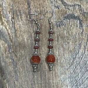 Custom Made Stainless Steel & Quartz Earrings